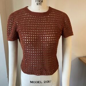 Rachel Comey Chocolate Handmade Crochet Top
